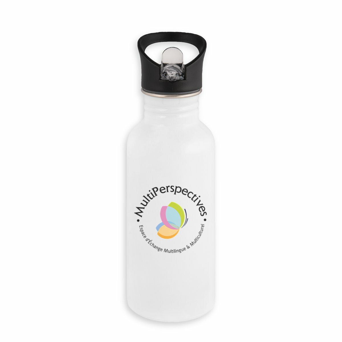 bouteille en inox avec paille - face_blanc